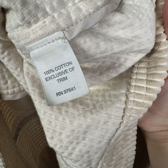 J. Jill Button Corduroy Jacket SizeXL Wheat Yellow Beige Velvet Collar And Cuffs - Picture 8 of 8